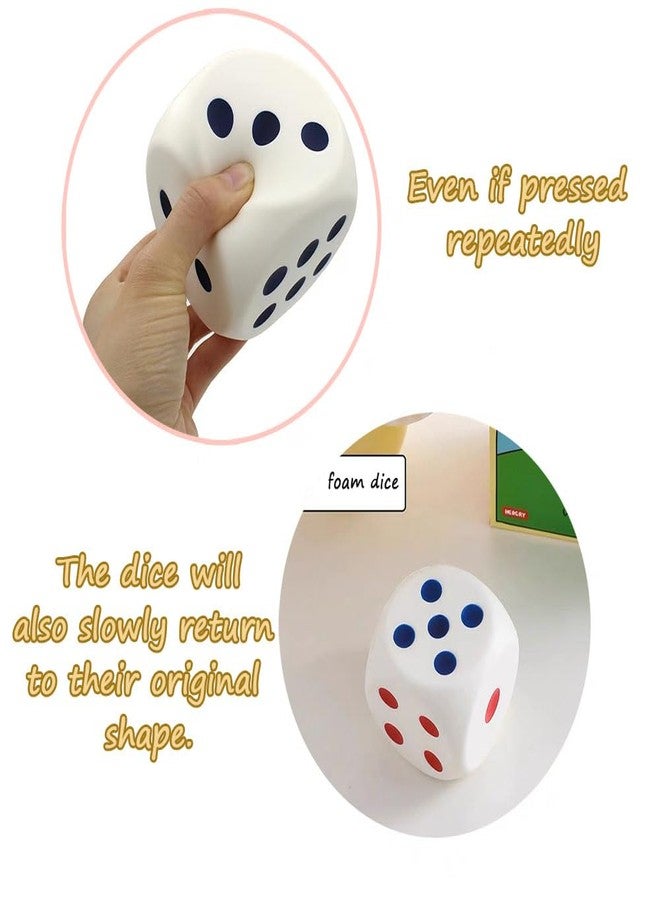 Yowget Large Foam Dice Stress Ball,with Dots 6 Sided Dice EVA Foam Dices,Blank Slate Board Game to Get Your Lucky Numbers,Anxiety Relieve for Parties, Game, and Gifts - Image 3